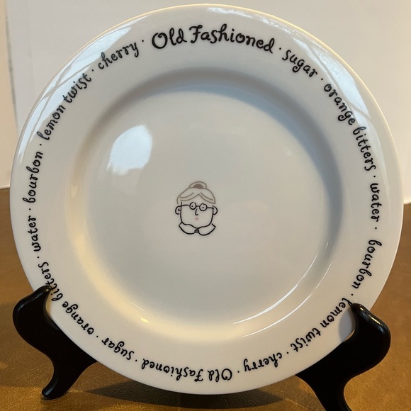 Set of 4 Pottery Barn Appetizer Plates Featuring "Bar Lingo" - Picture 2 of 7